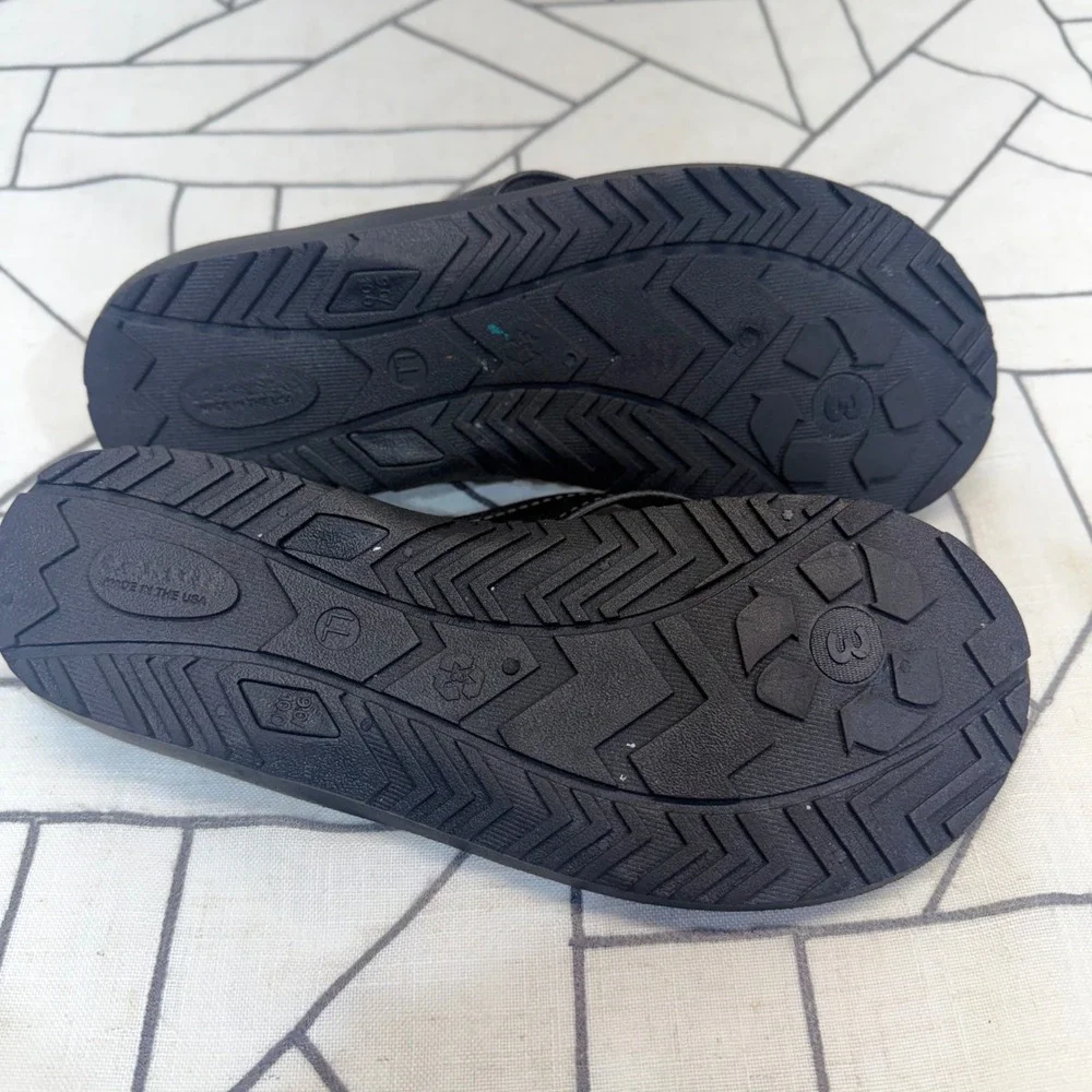 Okabashi Flip Flops LL 9.5-10.5 Black Mariner Thong Sandals Made in USA